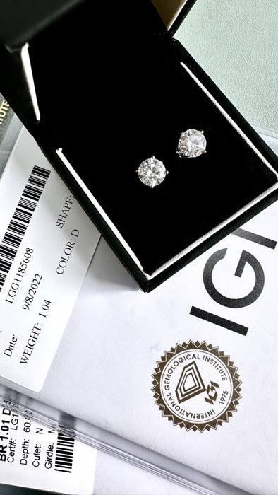 2ct DIAMOND STUD EARRINGS