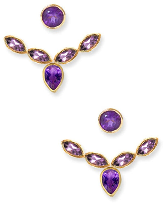 AUDREY EAR JACKET | 18K Gold Plated with Amethyst - Eddera