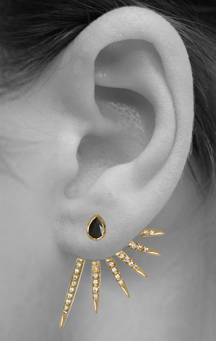CATHERINE EAR JACKETS | Turquoise / Black Onyx