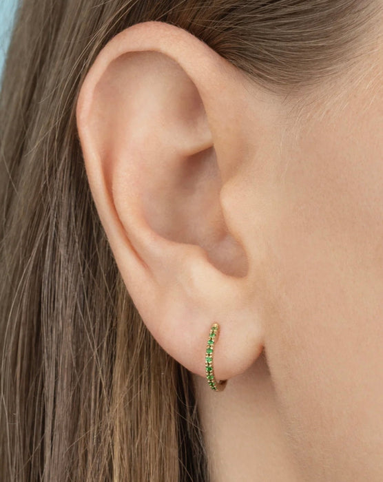 EMERALD HUGGIE EARRINGS