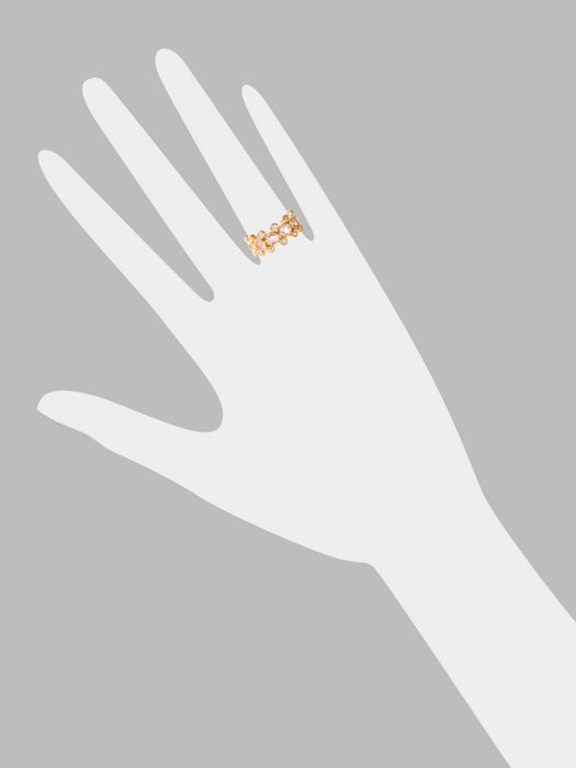 Rebecca Ring<br /><i><small>18K Gold Plated with Rose Quartz & White Topaz</small></i><br /> - Eddera