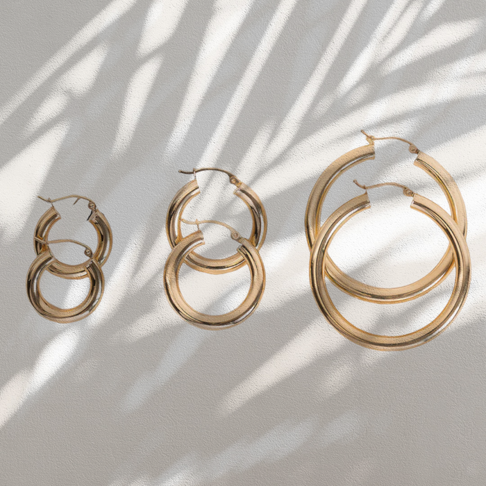 THICK HOOPS LARGE | 14k GOLD
