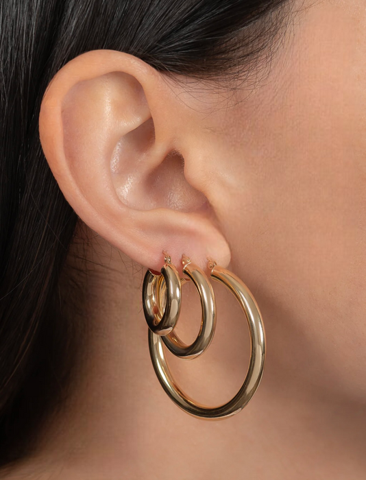 THICK HOOPS SMALL | 14k GOLD