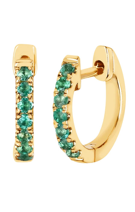 EMERALD HUGGIE EARRINGS