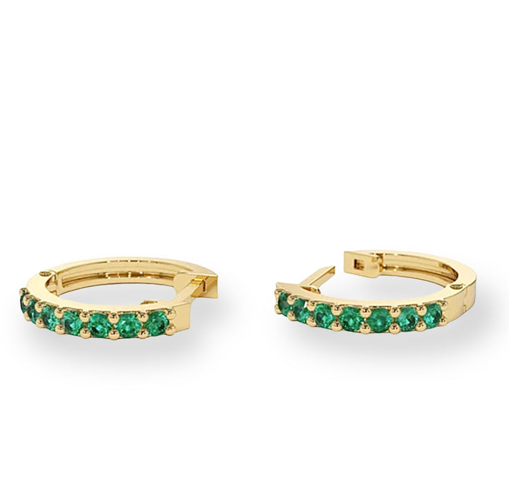EMERALD HUGGIE EARRINGS