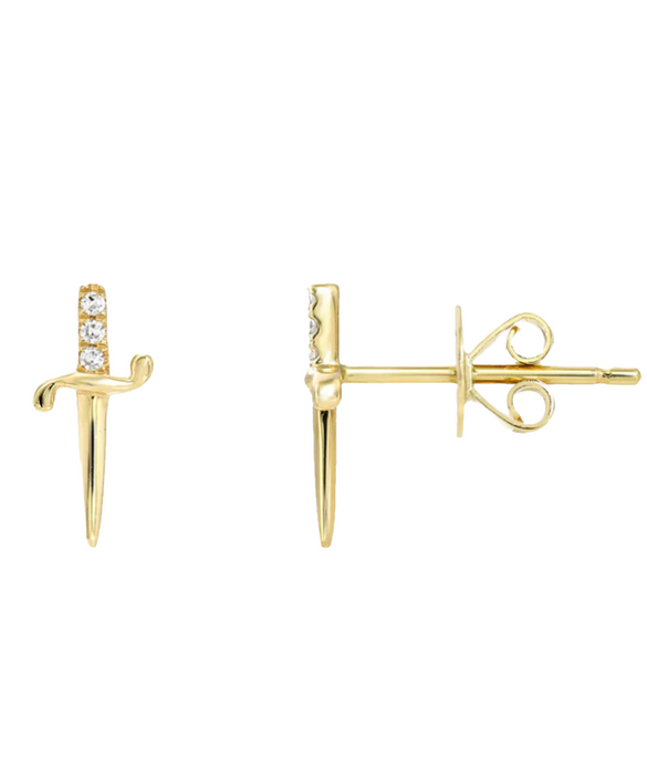 DIAMOND DAGGER STUD EARRINGS