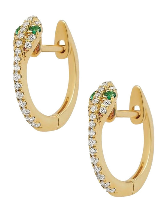 Snake Huggie Earrings 14k yellow