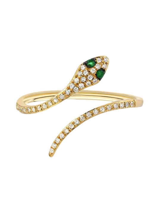 SERPENT RING | diamonds & emeralds