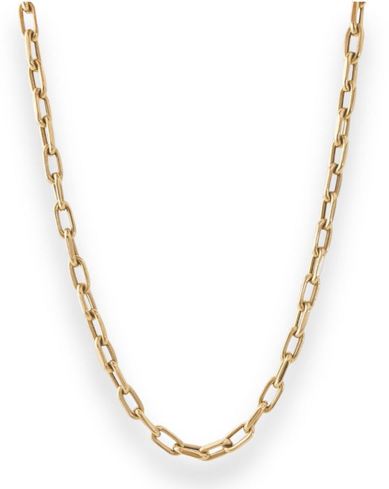 Large link 14k gold necklace