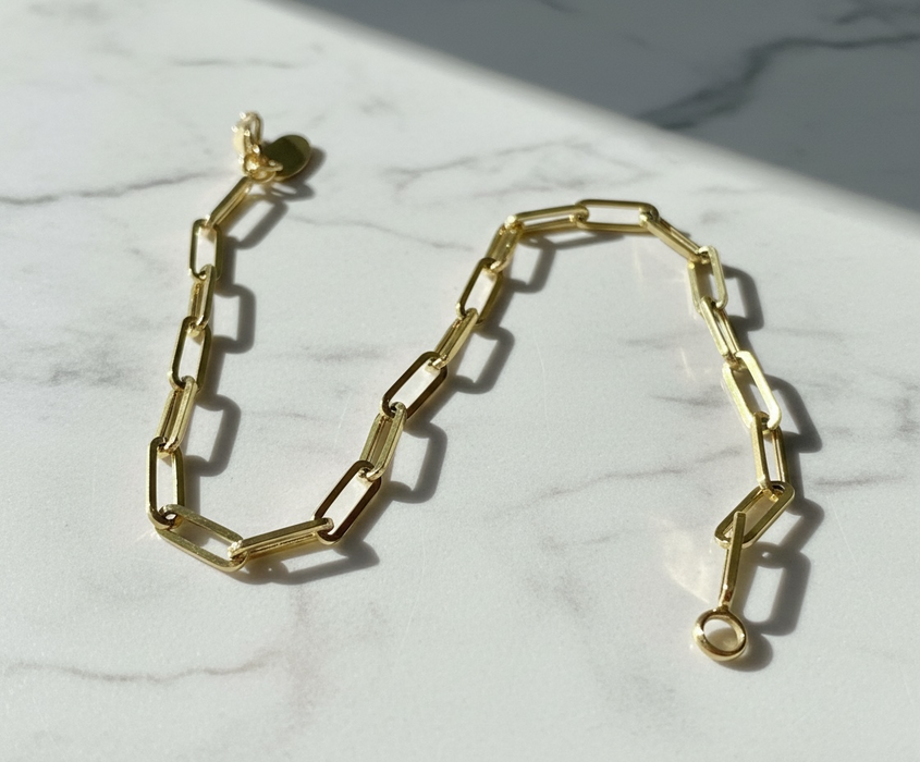Large link 14k gold bracelet