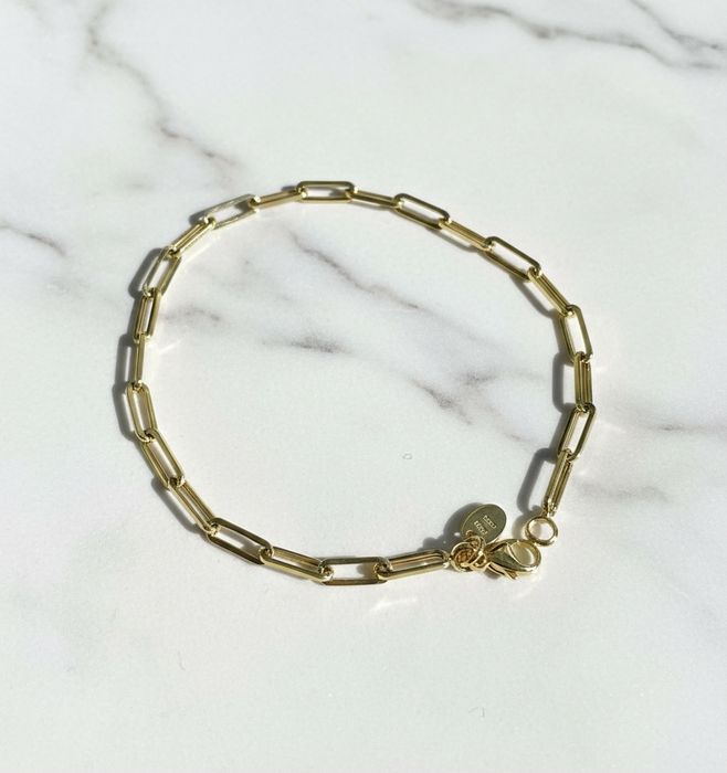 Large link 14k gold bracelet