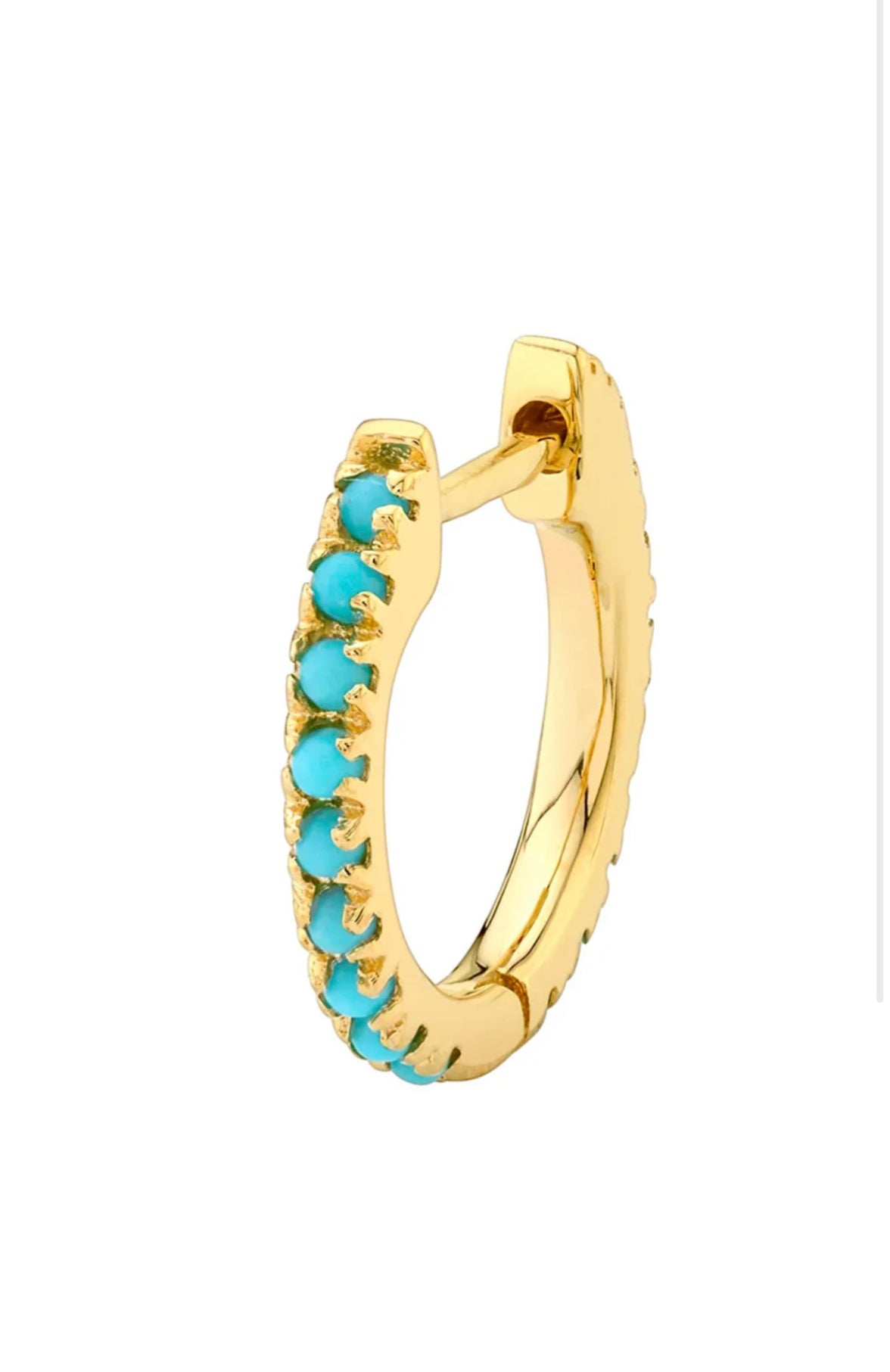 Baizaar Huggie Hoop With Turquoise & Chain