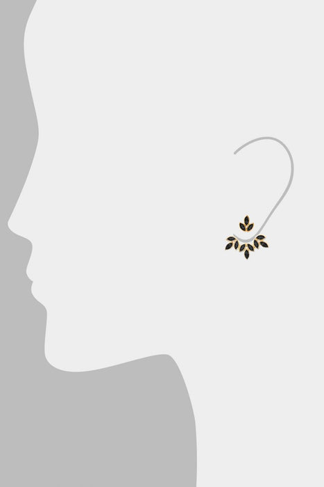 Romy Ear Jackets<br /><i><small>18K Gold Plated with Black Onyx</small></i><br /> - Eddera