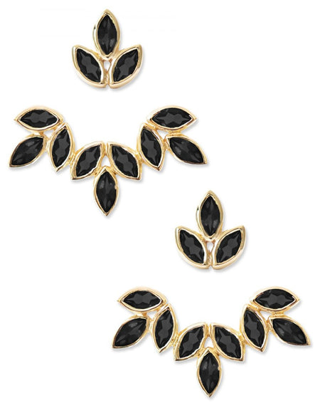 Romy Ear Jackets<br /><i><small>18K Gold Plated with Black Onyx</small></i><br /> - Eddera