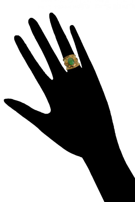 MARGOT RING | 18K Gold Plated with Green Onyx & Yellow Topaz - Eddera