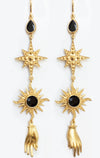 Orion Earrings<br /><i><small>18K Gold Plated with Black Onyx</small></i><br /> - Eddera