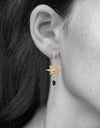 Sirius Earrings<br /><i><small>18K Gold Plated with Black Onyx</small></i><br /> - Eddera