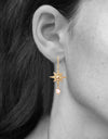 Sirius Earrings<br /><i><small>18K Gold Plated with Rose Quartz</small></i><br /> - Eddera