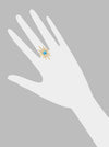 Sunburst Ring<br /><i><small>18K Gold Plated with Turquoise & White Topaz</small></i><br /> - Eddera