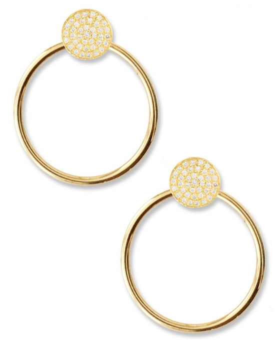 Unity Pave Earrings<br /><i><small>14K Yellow Gold with White Diamonds</small></i><br /> - Eddera