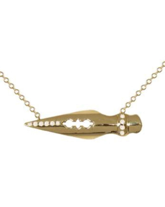Writer's Necklace<br /><i><small>14K Yellow Gold with White Diamonds</small></i><br /> - Eddera