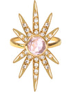 Sunburst Ring<br /><i><small>18K Gold Plated with Rose Quartz & White Topaz</small></i><br /> - Eddera