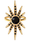 Sunburst Ring<br /><i><small>18K Gold Plated with Black Onyx</small></i><br /> - Eddera