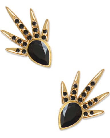 Shooting Star Crawlers<br /><i><small>18K Gold Plated with Black Onyx</small></i><br /> - Eddera